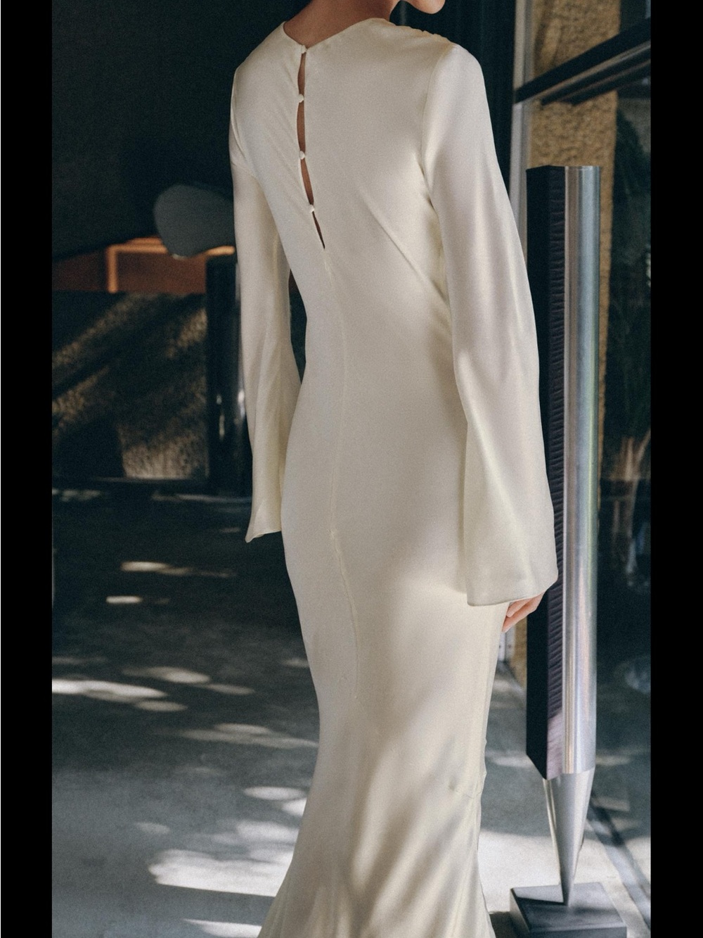 Zara Ivory Long-Sleeve Maxi Dress - Picture 4 of 5